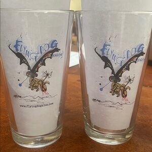 Flying Dog Ales * Doggie Style and Old Scratch Lager * Pint Glasses